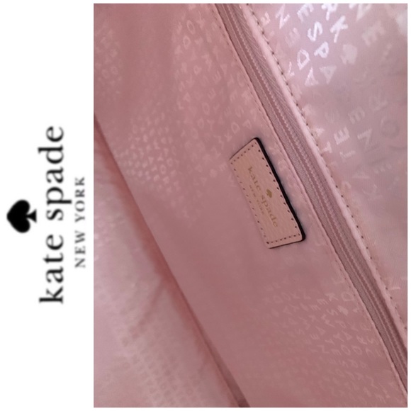 NWT Kate Spade genuine leather tote blush black - Picture 8 of 10